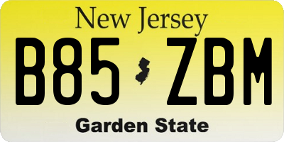 NJ license plate B85ZBM