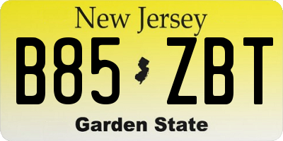 NJ license plate B85ZBT