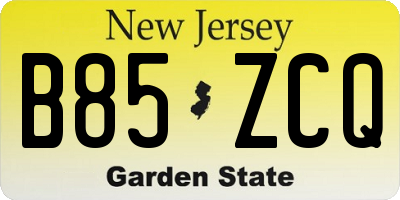 NJ license plate B85ZCQ