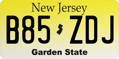 NJ license plate B85ZDJ