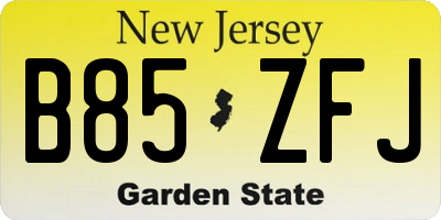NJ license plate B85ZFJ