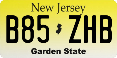 NJ license plate B85ZHB