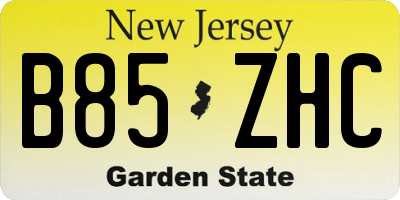 NJ license plate B85ZHC
