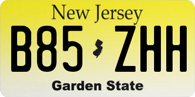 NJ license plate B85ZHH