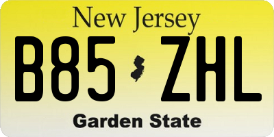 NJ license plate B85ZHL