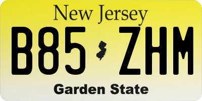 NJ license plate B85ZHM