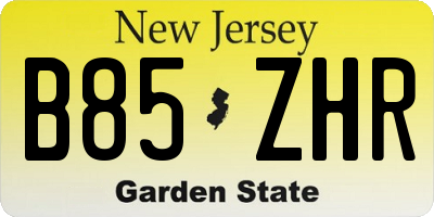 NJ license plate B85ZHR