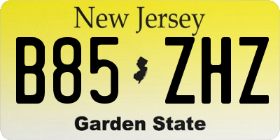 NJ license plate B85ZHZ