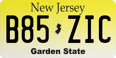 NJ license plate B85ZIC