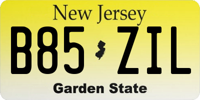 NJ license plate B85ZIL