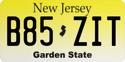 NJ license plate B85ZIT