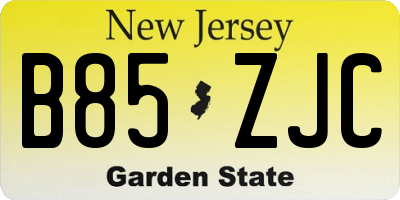 NJ license plate B85ZJC