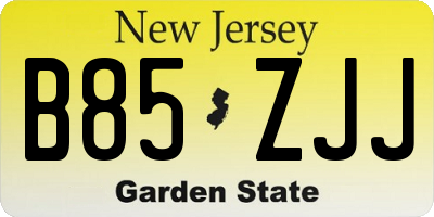 NJ license plate B85ZJJ