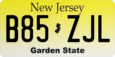 NJ license plate B85ZJL