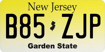NJ license plate B85ZJP