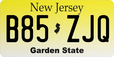 NJ license plate B85ZJQ