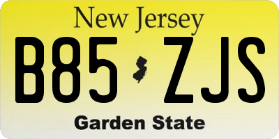 NJ license plate B85ZJS