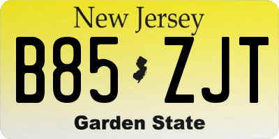 NJ license plate B85ZJT