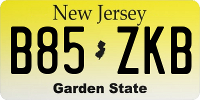 NJ license plate B85ZKB