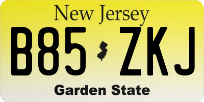 NJ license plate B85ZKJ