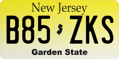 NJ license plate B85ZKS
