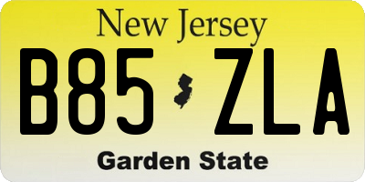 NJ license plate B85ZLA