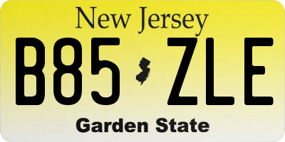 NJ license plate B85ZLE
