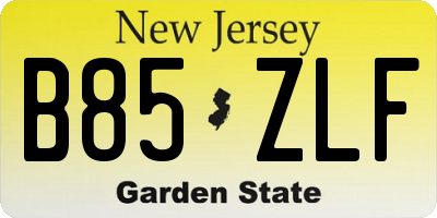 NJ license plate B85ZLF