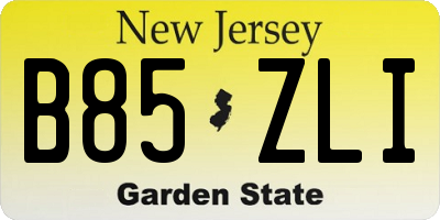 NJ license plate B85ZLI