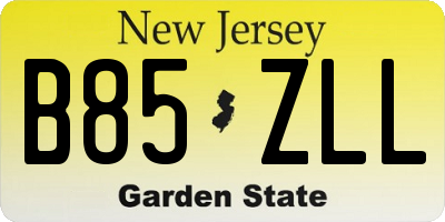 NJ license plate B85ZLL