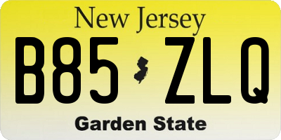 NJ license plate B85ZLQ