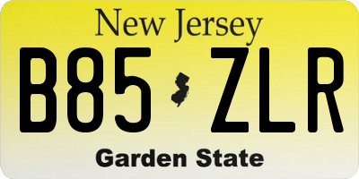 NJ license plate B85ZLR