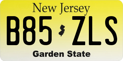 NJ license plate B85ZLS