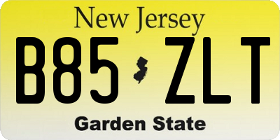 NJ license plate B85ZLT