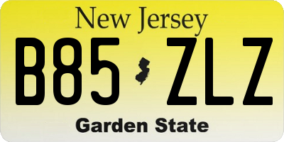 NJ license plate B85ZLZ