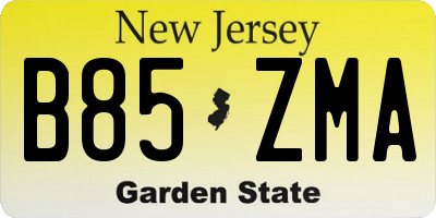 NJ license plate B85ZMA