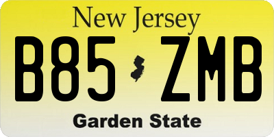 NJ license plate B85ZMB