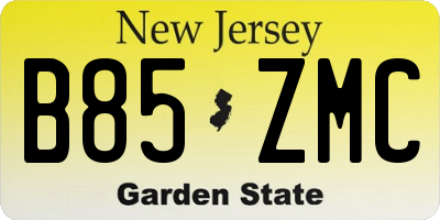 NJ license plate B85ZMC