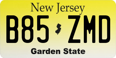 NJ license plate B85ZMD