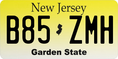 NJ license plate B85ZMH