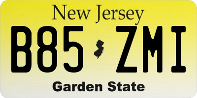 NJ license plate B85ZMI