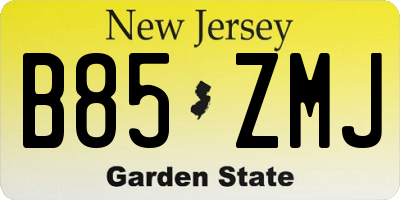 NJ license plate B85ZMJ