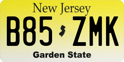 NJ license plate B85ZMK
