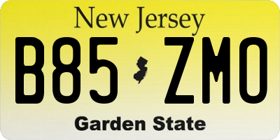 NJ license plate B85ZMO