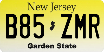 NJ license plate B85ZMR