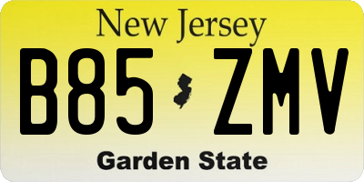 NJ license plate B85ZMV