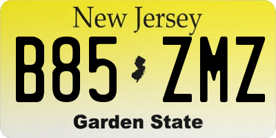 NJ license plate B85ZMZ