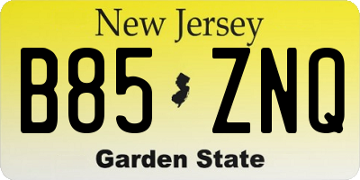 NJ license plate B85ZNQ