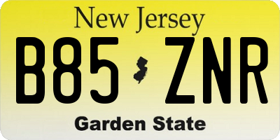 NJ license plate B85ZNR