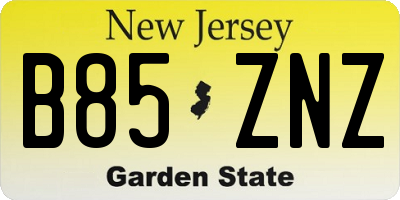 NJ license plate B85ZNZ